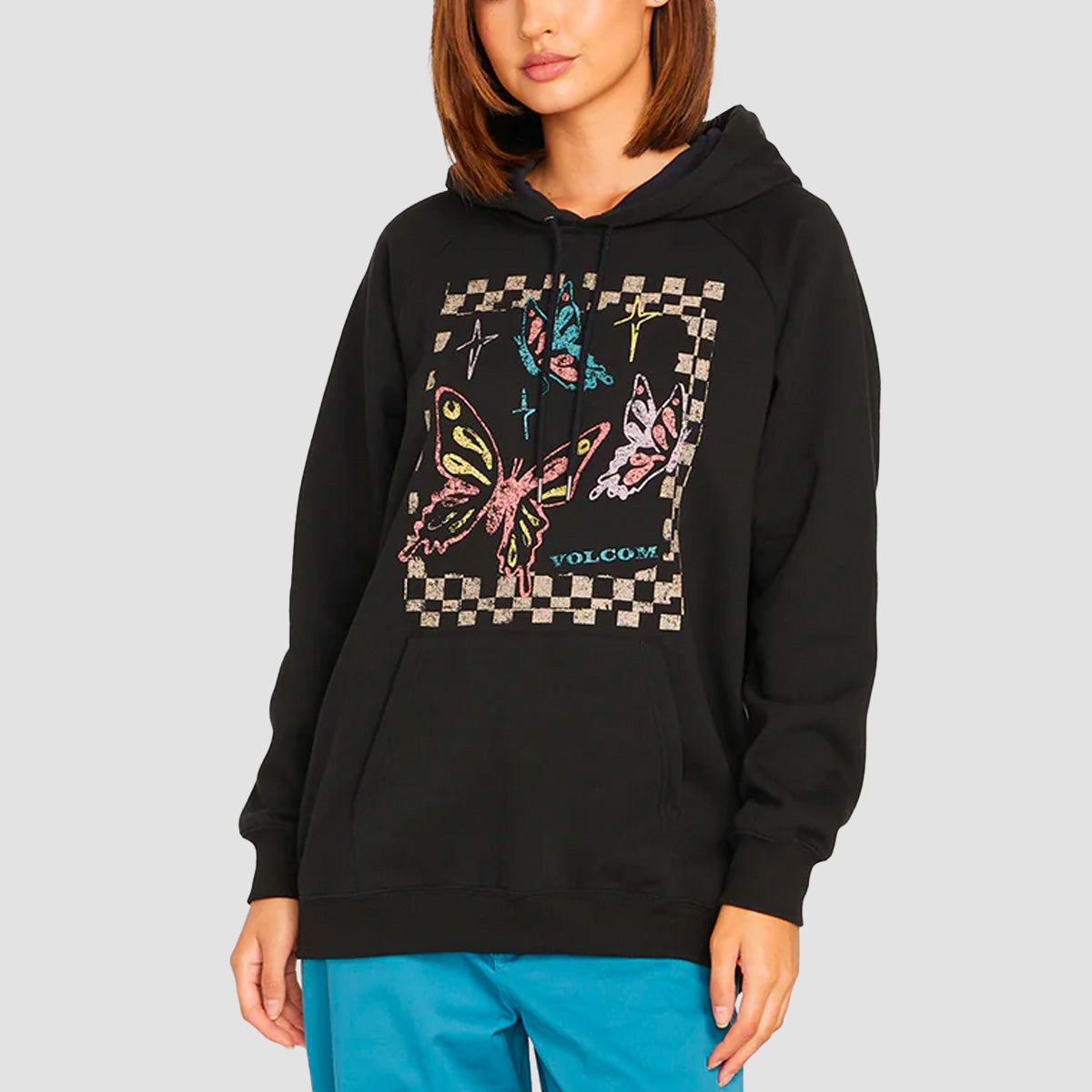 Volcom Truly Stoked BF Pullover Hoodie Black - Womens