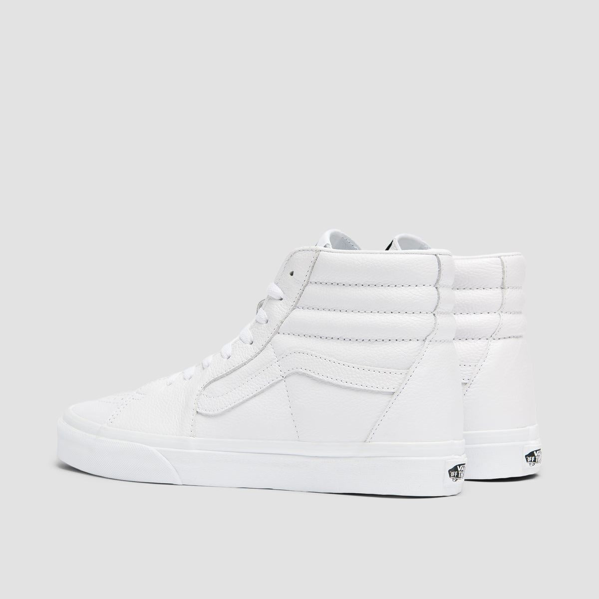 Vans SK8-Hi High Top Shoes - Leather True White/True White