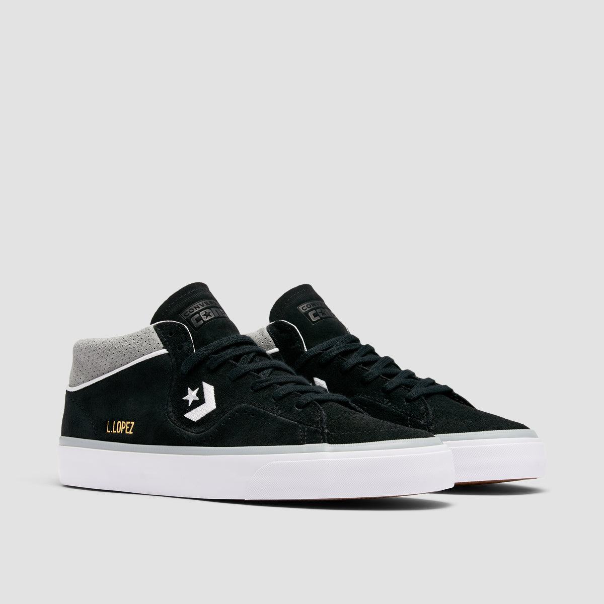 Converse Louie Lopez Pro Mid Top Shoes - Black/Ash Stone/White