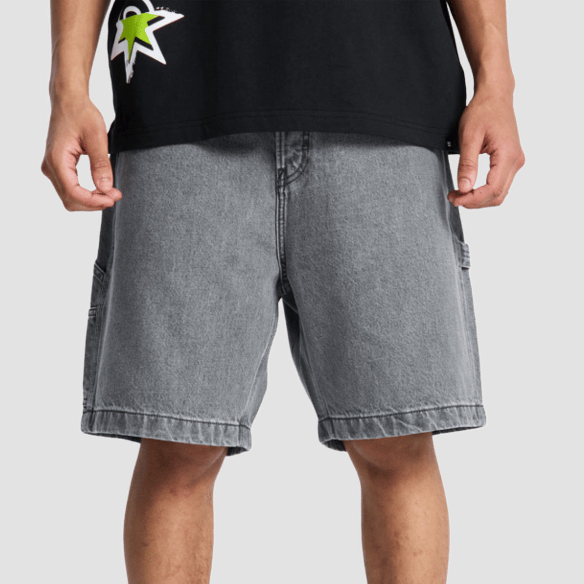 DC Baggy Denim Carpenter Shorts Medium Grey