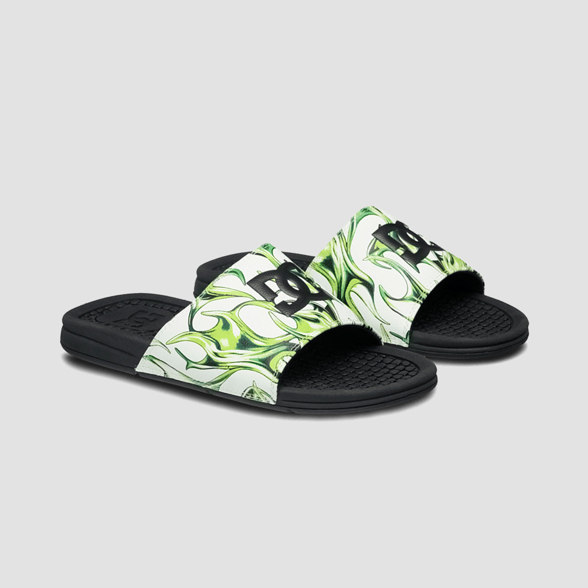 DC Bolsa Slide Sandals - Liquid Fuego White