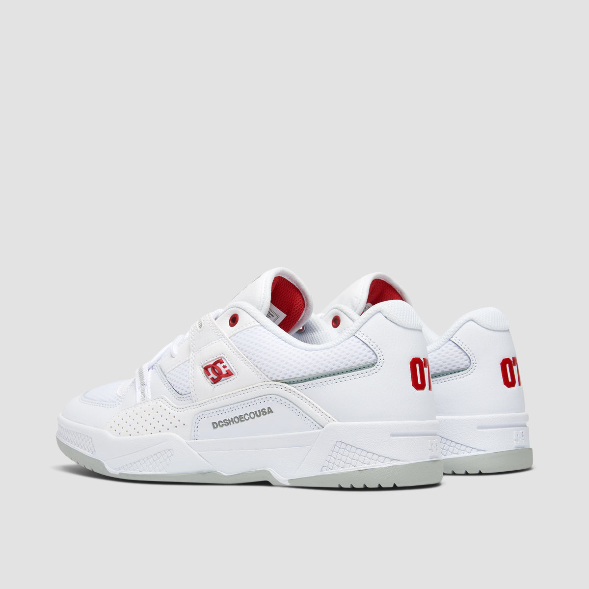 DC Construct Shoes - White/Red/Grey