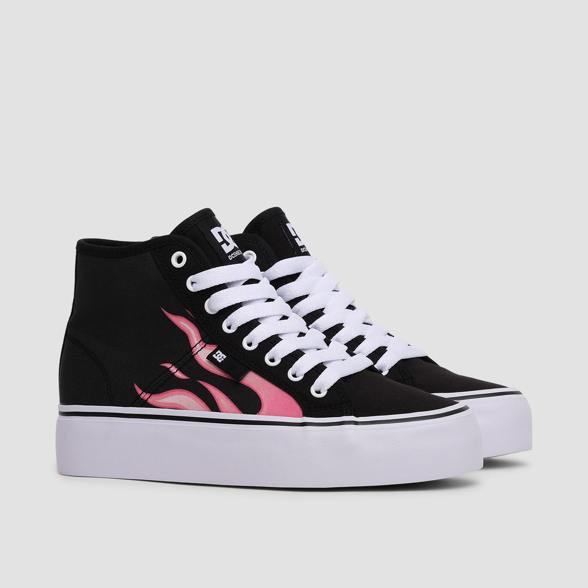 DC Manual Hi Platform Shoes - Black/Flames - Womens