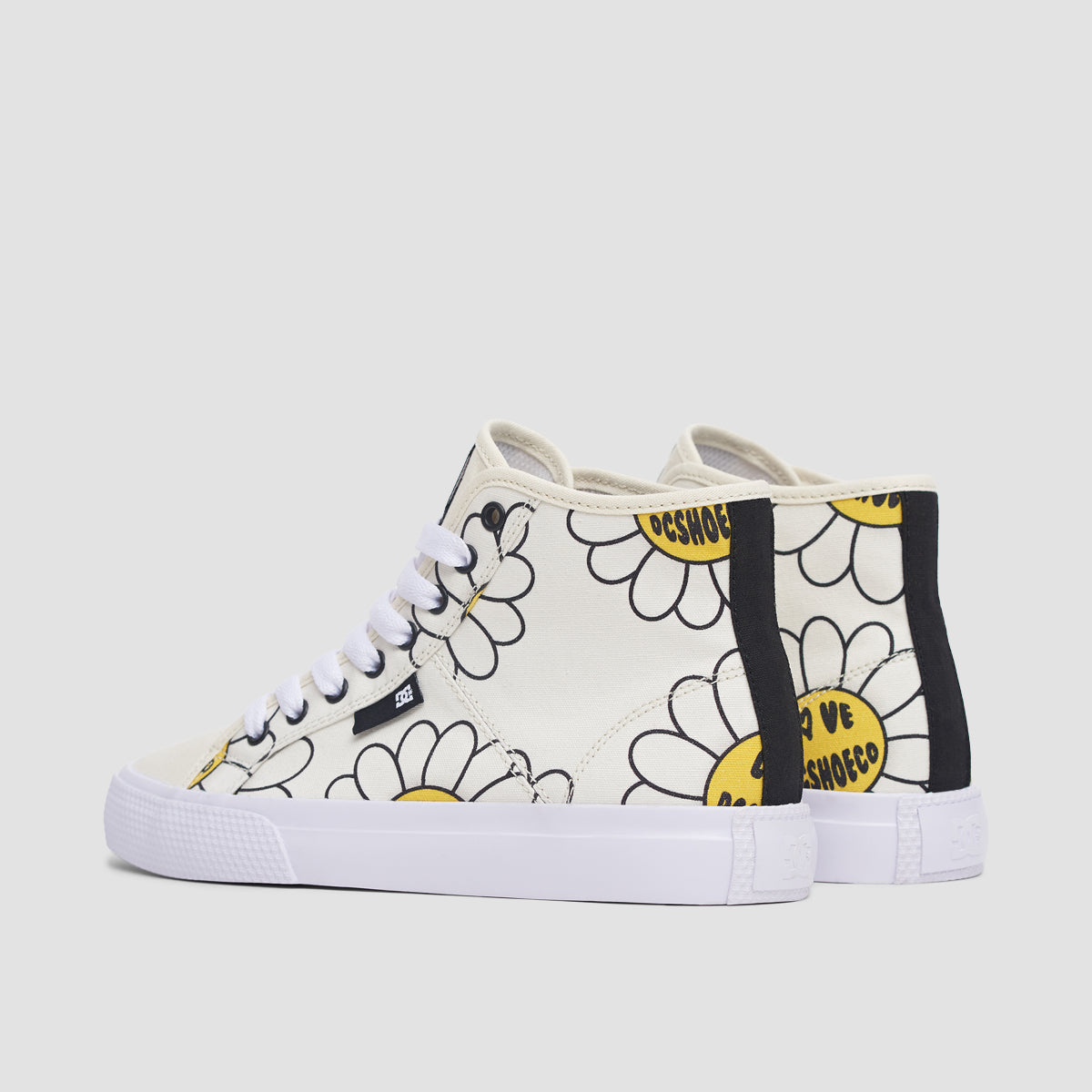 DC Manual Hi TXSE Shoes - White/Black/Flower - Womens