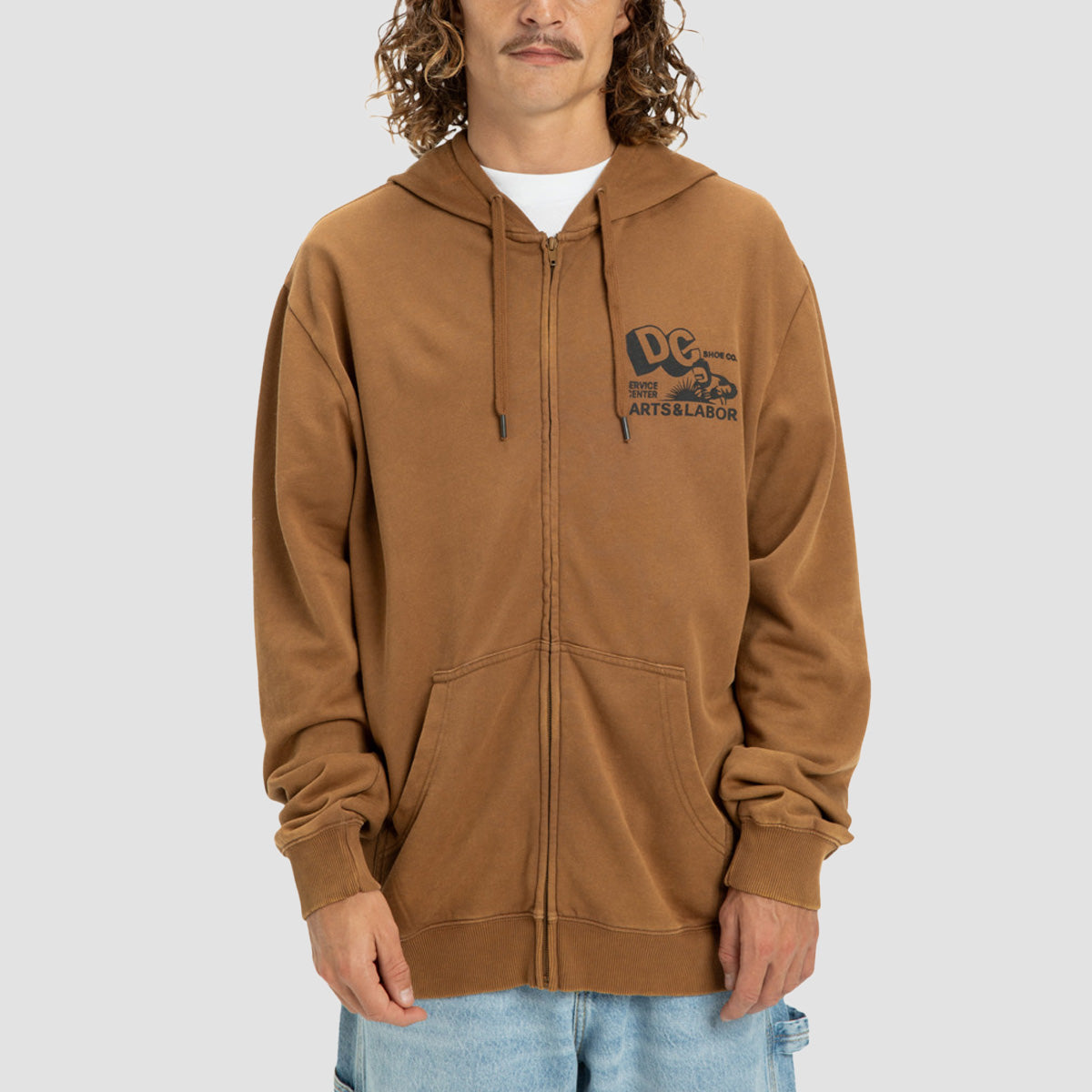 DC Parts Dep Zip Hoodie Toffee