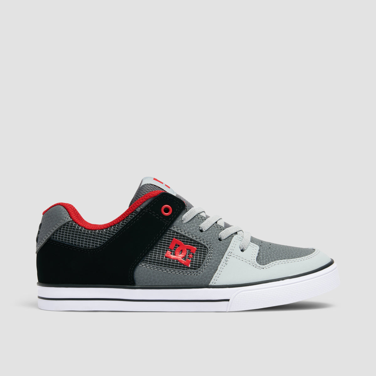 DC Pure Elastic Shoes - Red/Heather Grey - Kids