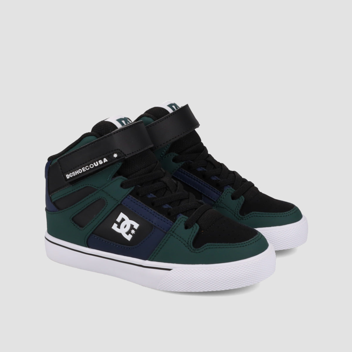 DC Pure High-Top EV Shoes - Green/Navy/Black - Kids
