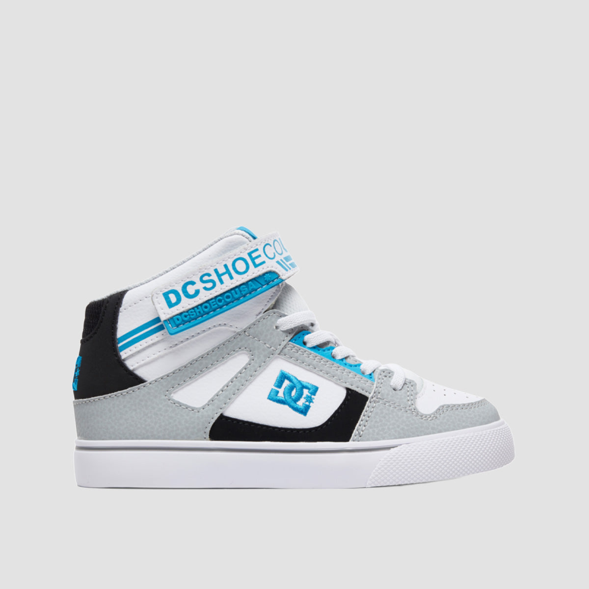 DC Pure High-Top EV Shoes - Grey/Black/Blue - Kids