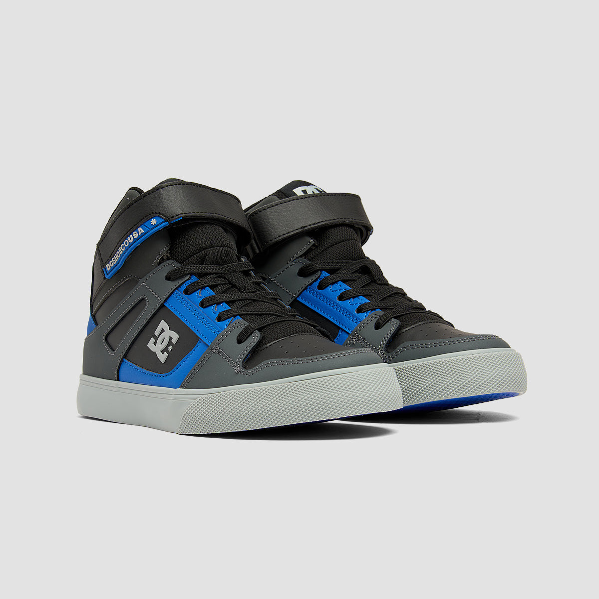 DC Pure High-Top EV Shoes - Grey/Black/Blue - Kids