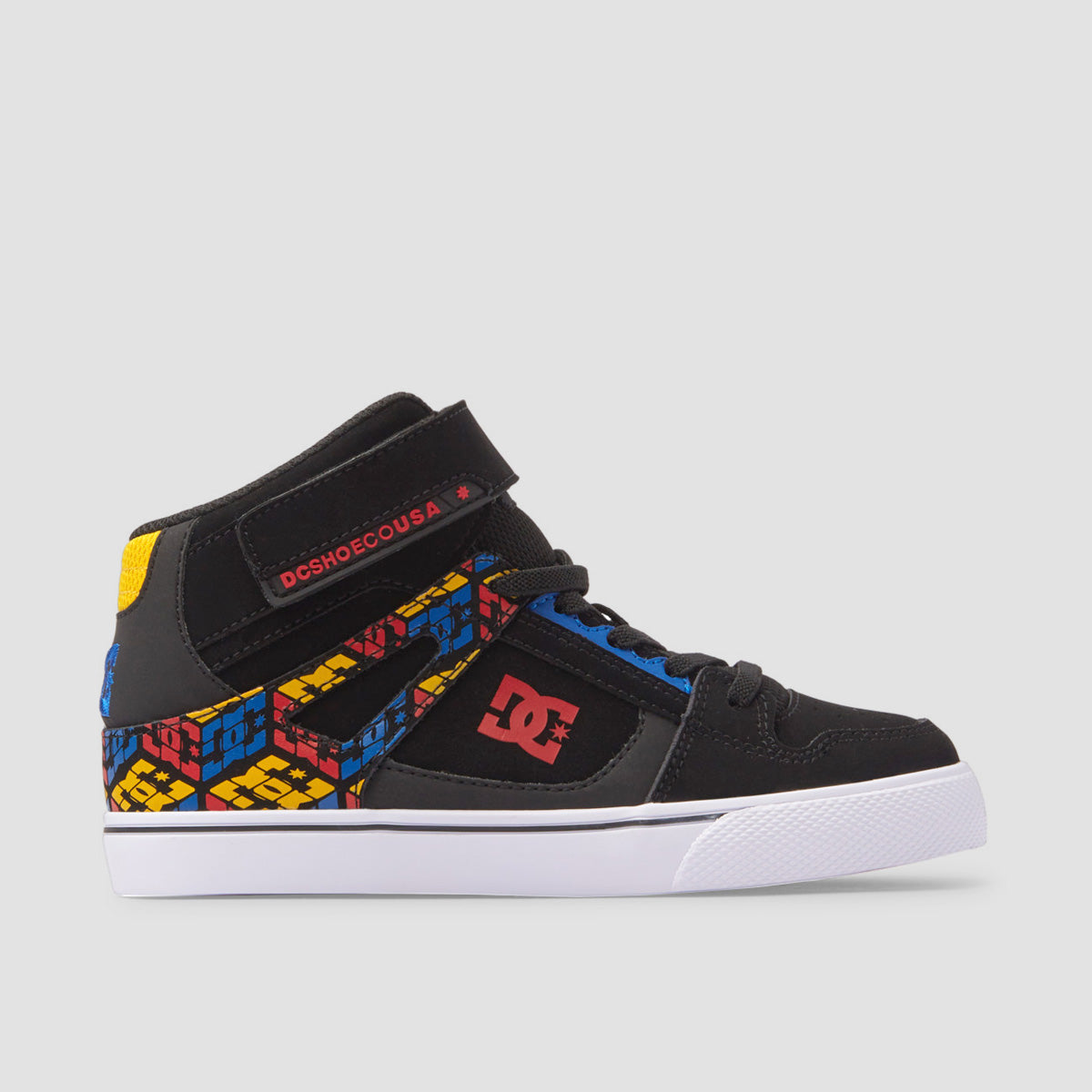 DC Pure HT EV High Top Shoes - Black/Red Print - Kids