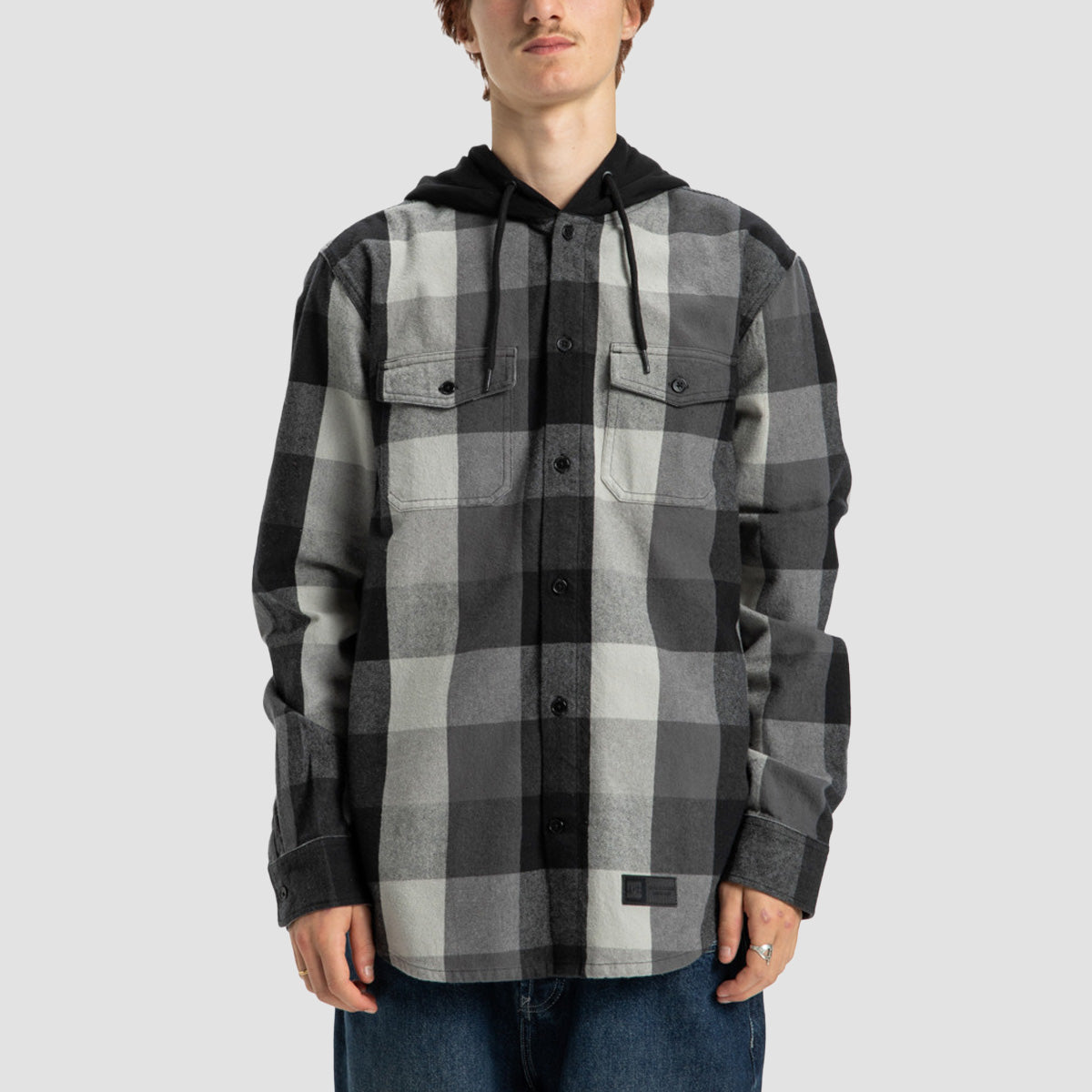 DC Ruckus Hooded Longsleeve Shirt Black