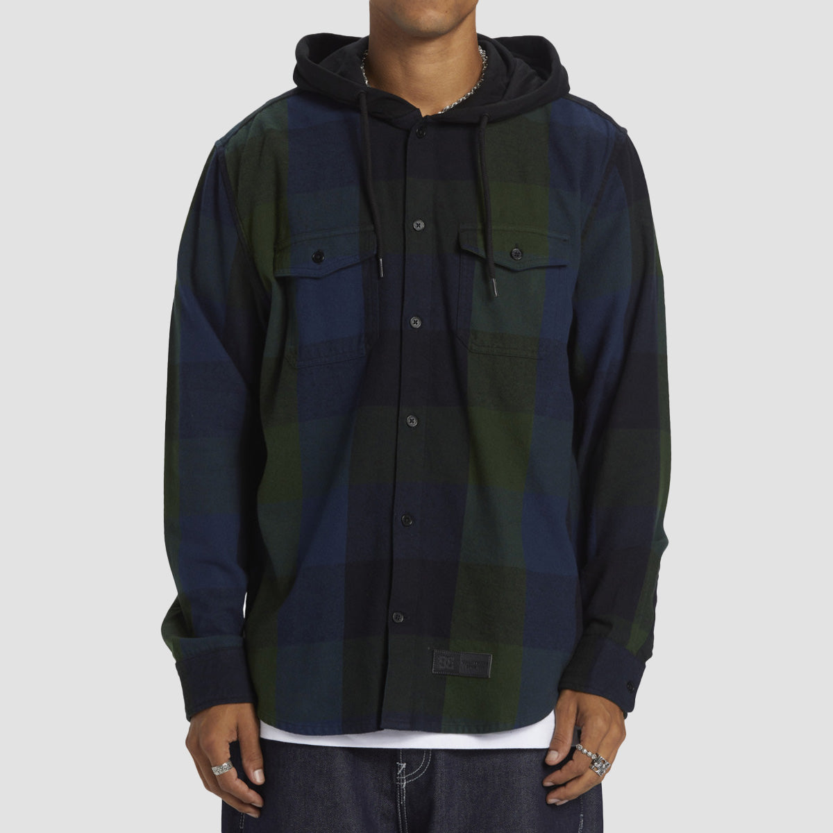 DC Ruckus Hooded longsleeve Shirt Black/Dress Blue/Mountain View