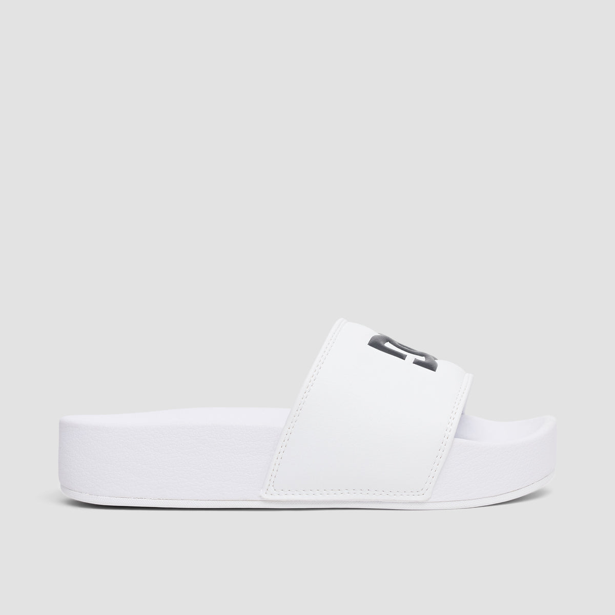 DC Slide Platform Sandals White/White/Black - Womens