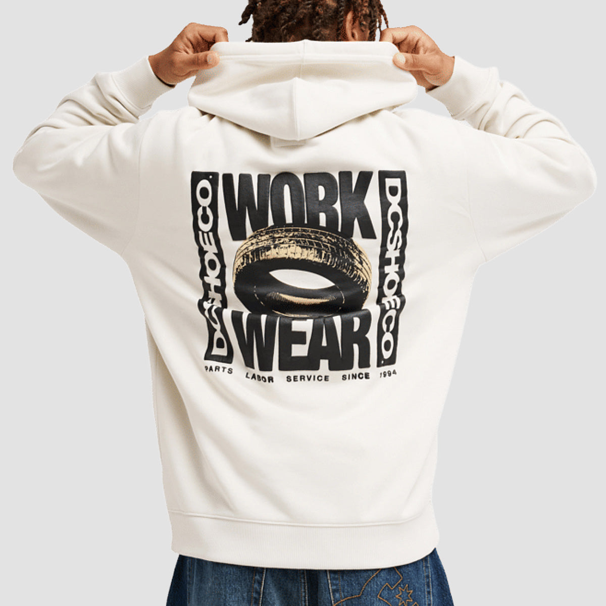 DC Tire Job Pullover Hoodie Lily White