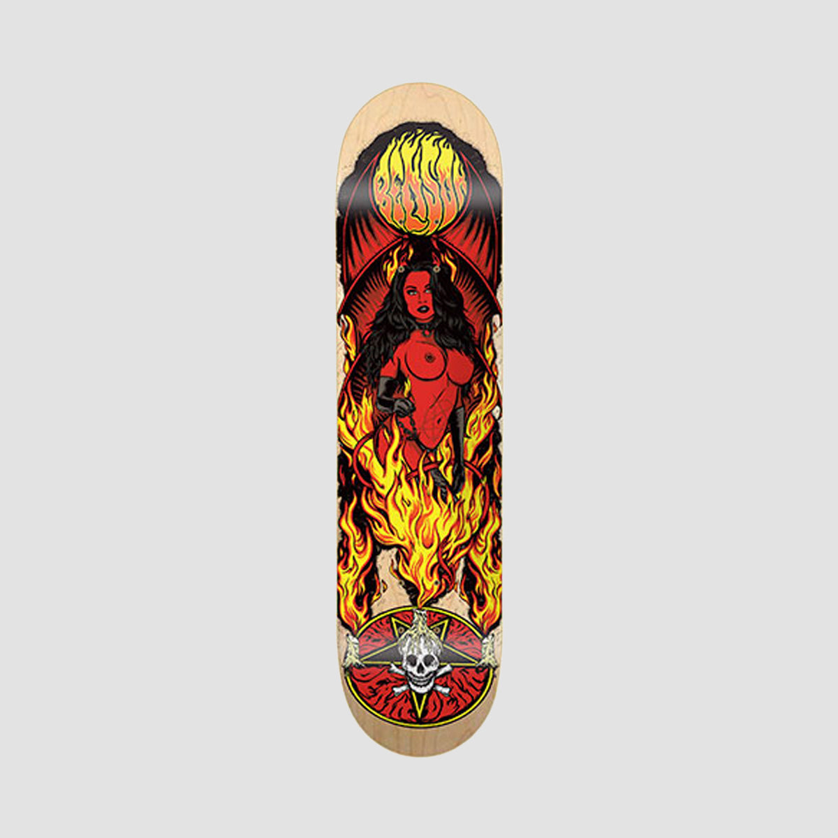 Death Benson Devil Woman Skateboard Deck Various Stains - 8.75"