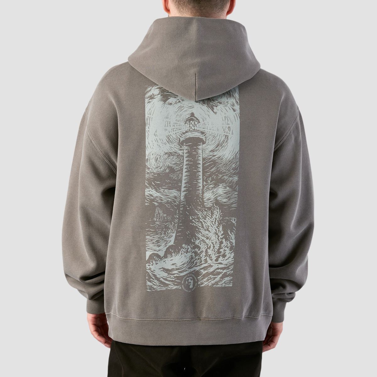 Heathen Lighthouse Pullover Hoodie Faded Grey