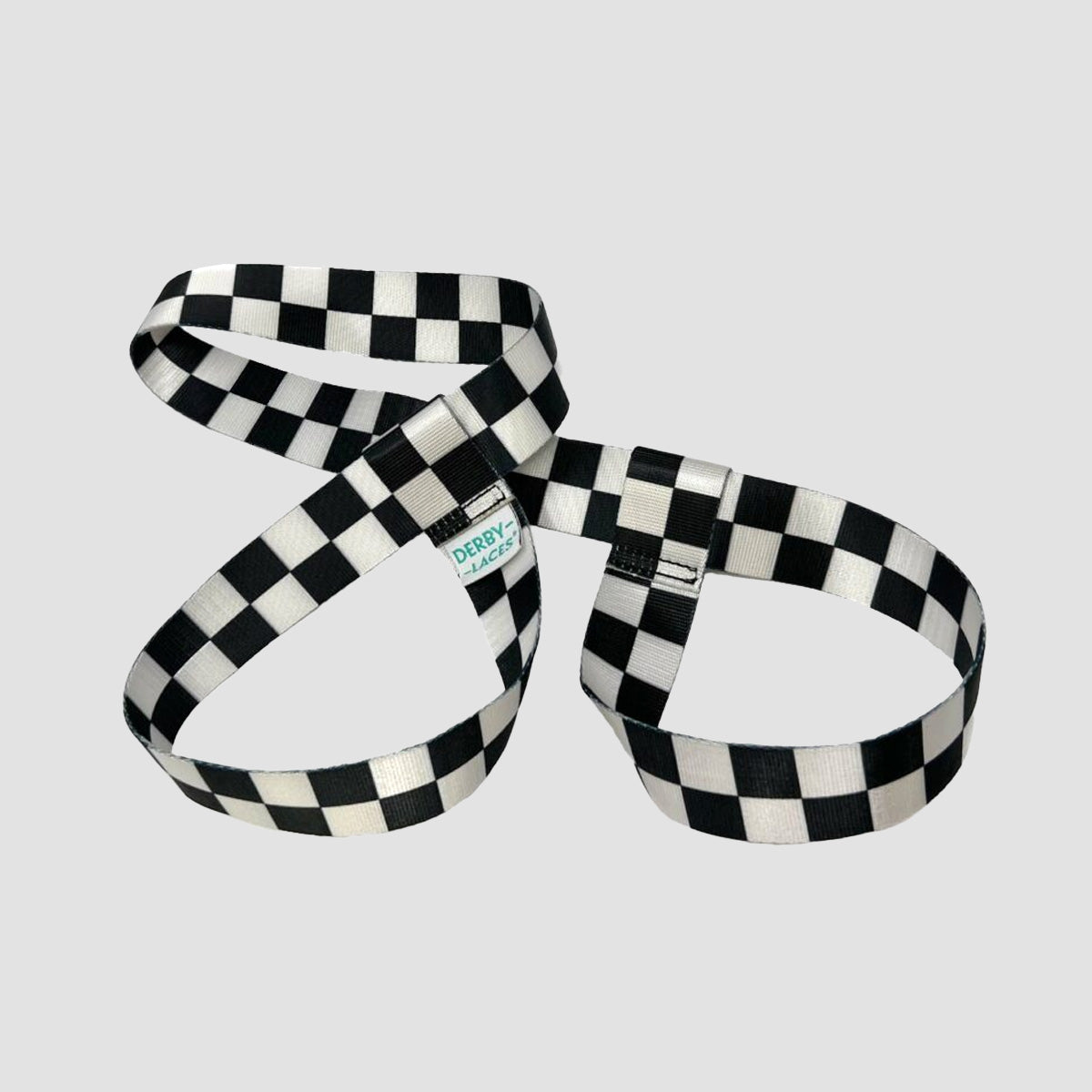 Derby Laces Skate Strap - Gear Leash Checkered Black/White 198cm