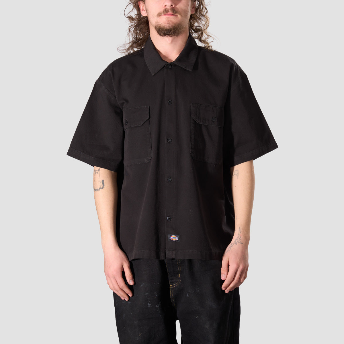 Dickies 247 Garment Dyed Short Sleeve Work Shirt Black