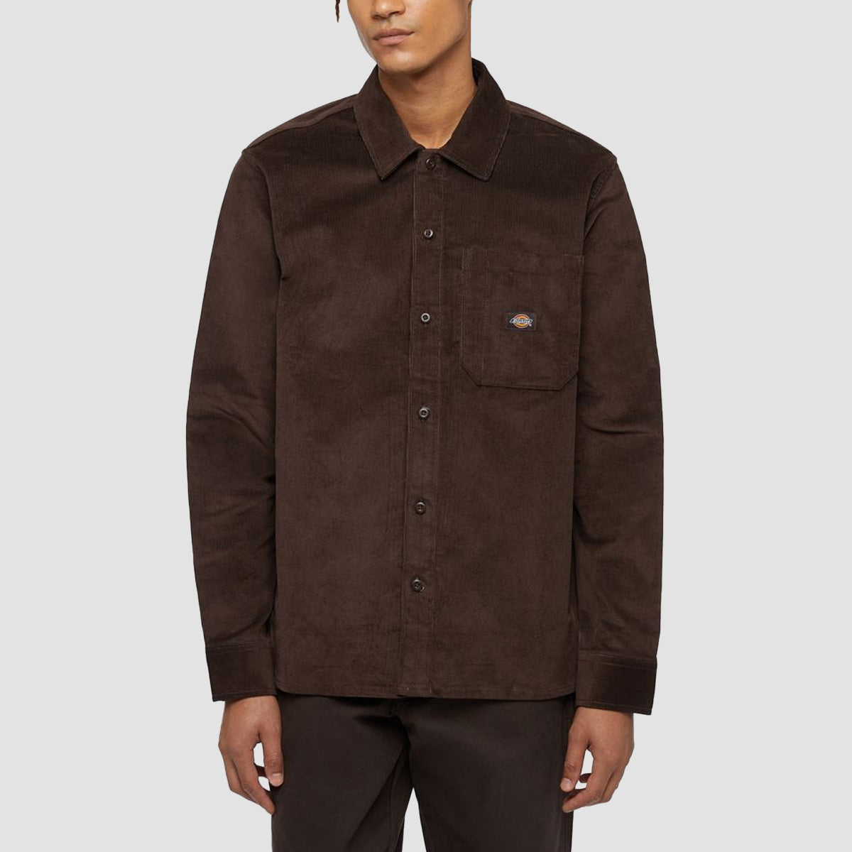 Dickies Corduroy Longsleeve Shirt Chocolate Brown