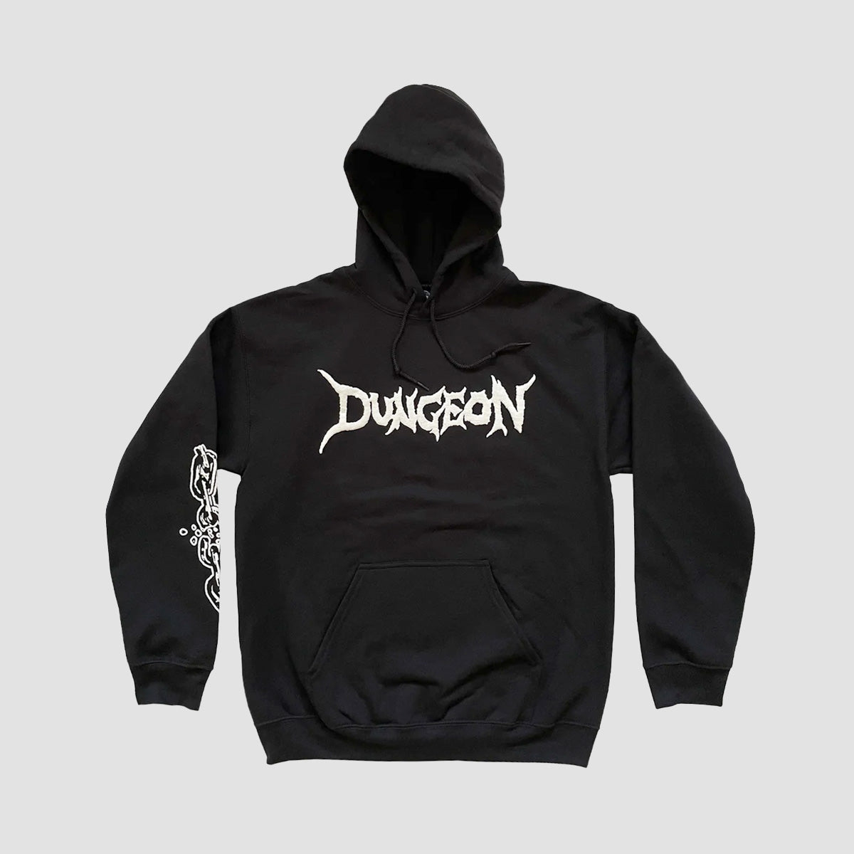 Dungeon Break The Chain Logo Pullover Hoodie Black/White Puff Print