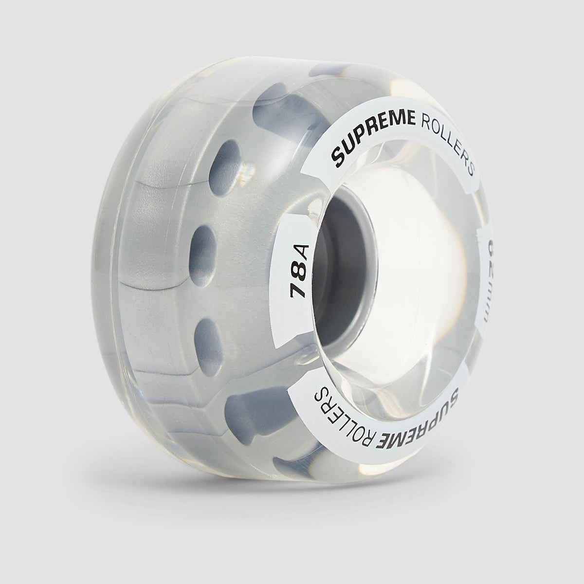 Supreme 78A Rollers Quad Wheels x4 Clear 62mm