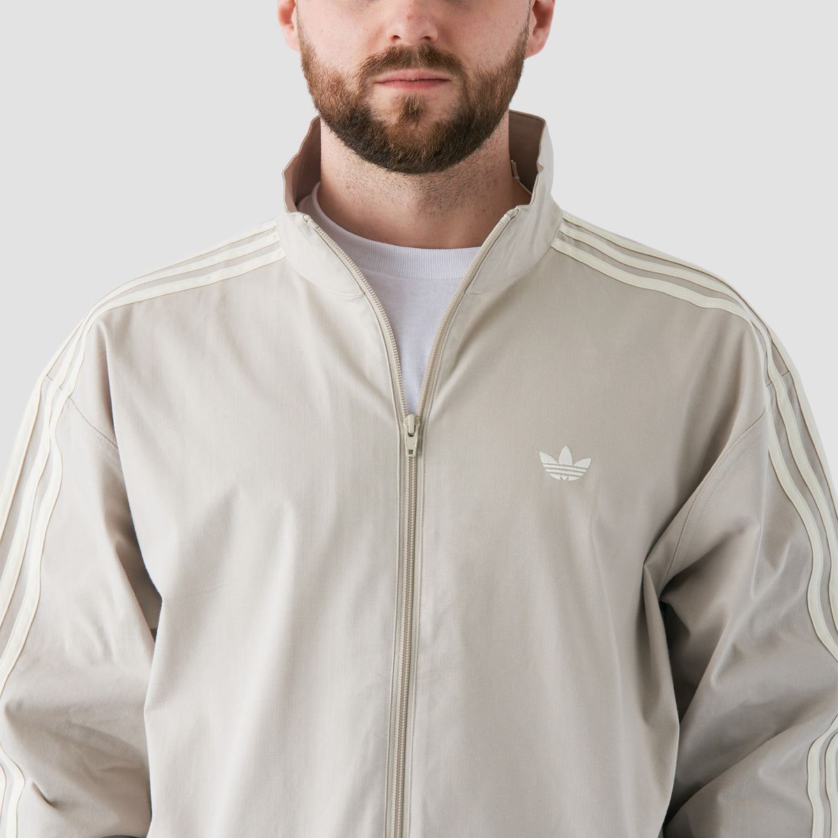 adidas Skateboarding Superfire Firebird Track Jacket (Gender Neutral) Putty Grey/Ivory