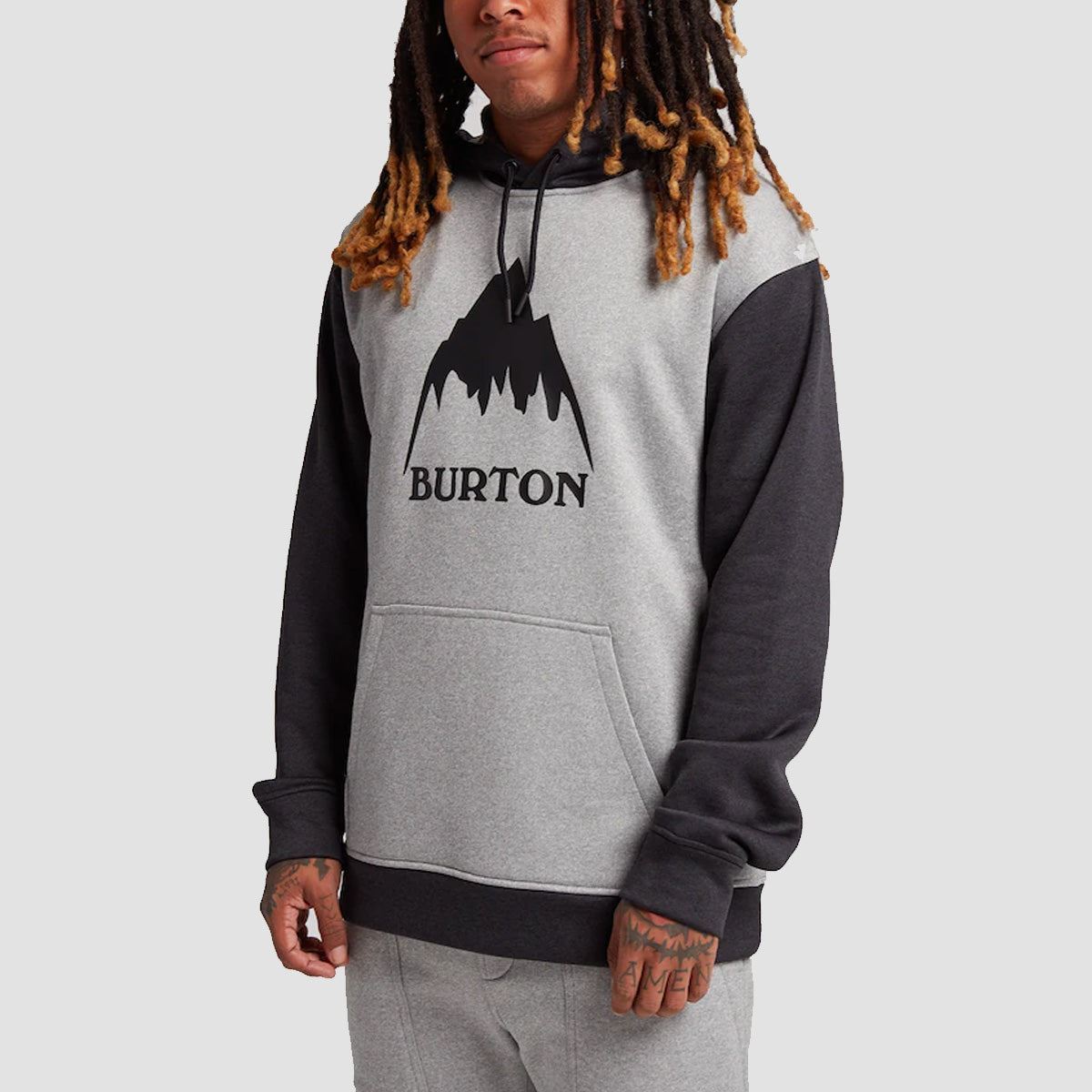 Burton Oak Pullover Hood Grey Heather/True Black