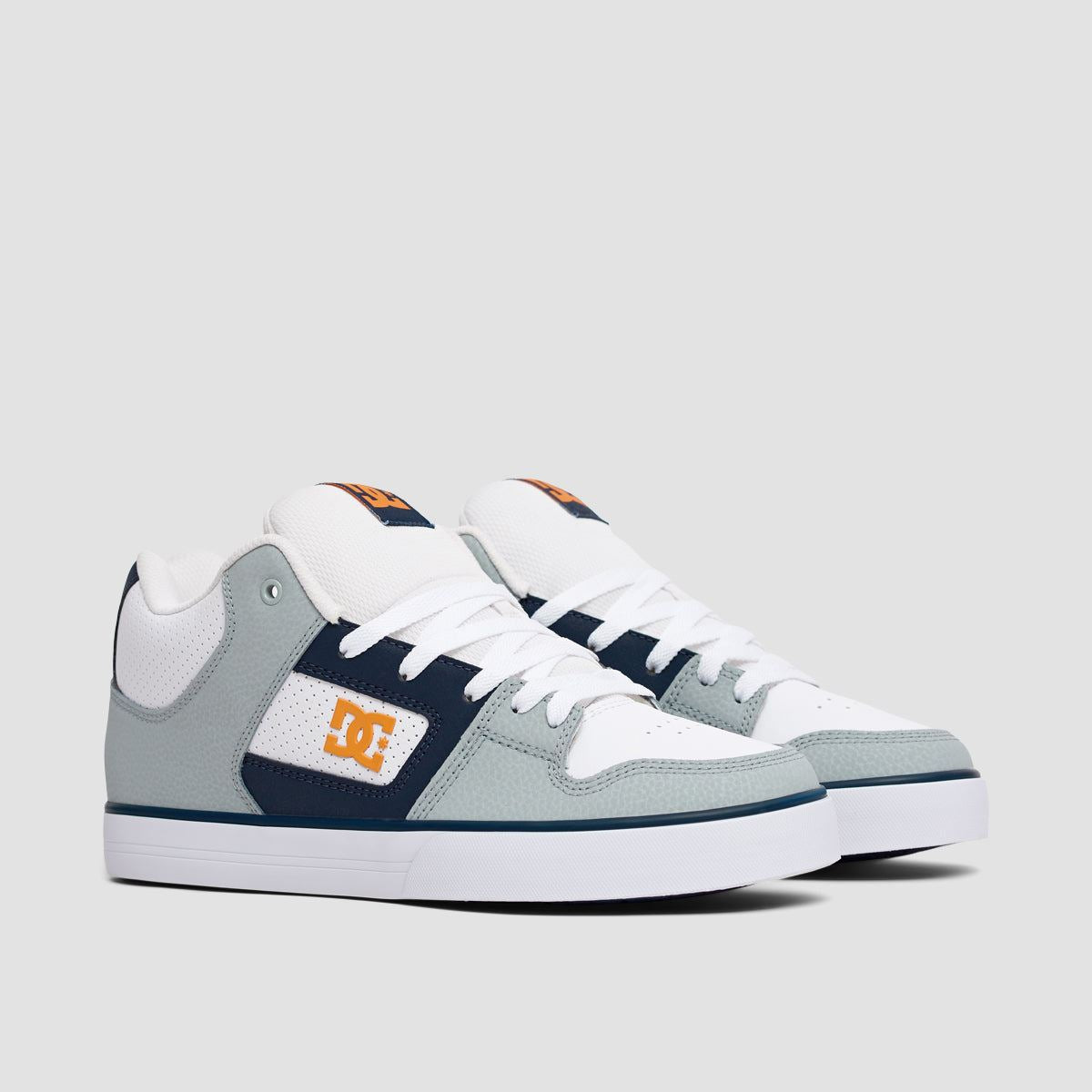 DC Pure Mid Shoes - White/Grey/Orange