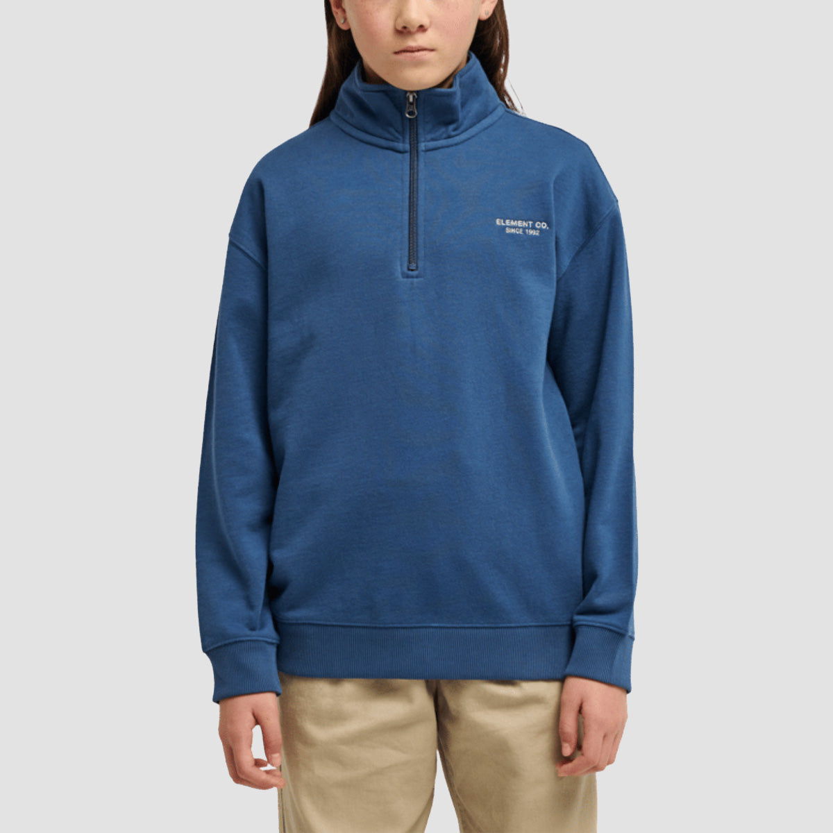 Element Co Emb Quarter-Zip Sweatshirt Dark Denim - Kids