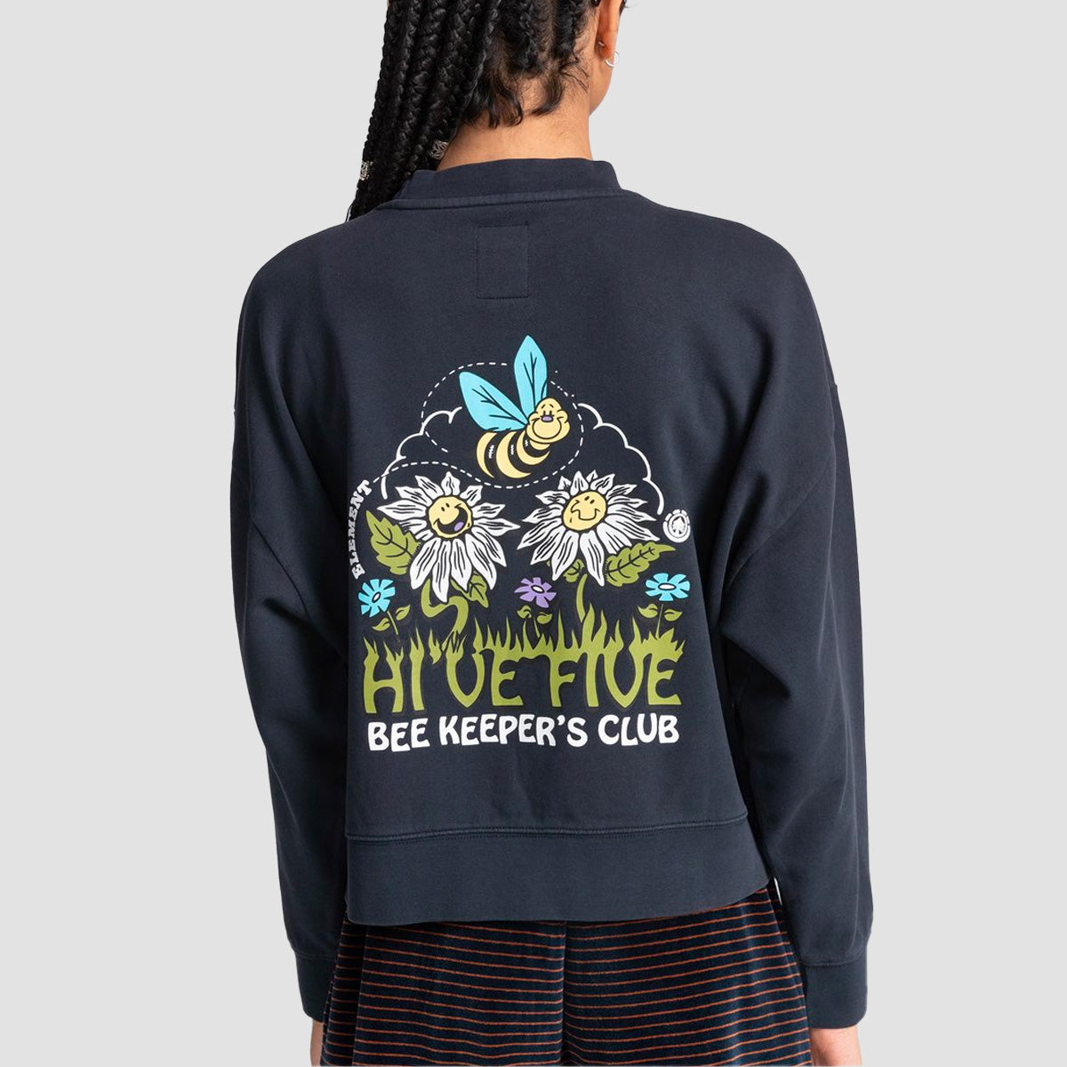 Element High Five Crew Sweat Flint Black - Womens