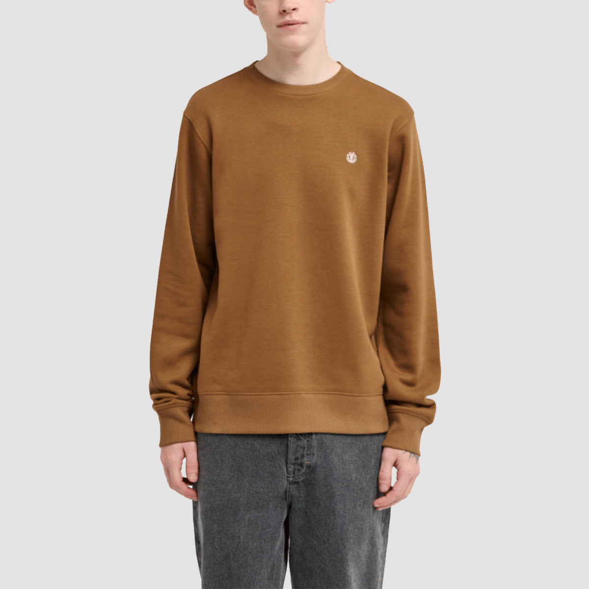 Element Icon Embroidery Crew Sweatshirt Sepia