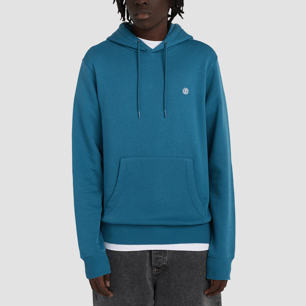 Element Icon Embroidery Pullover Hoodie Mallard Blue