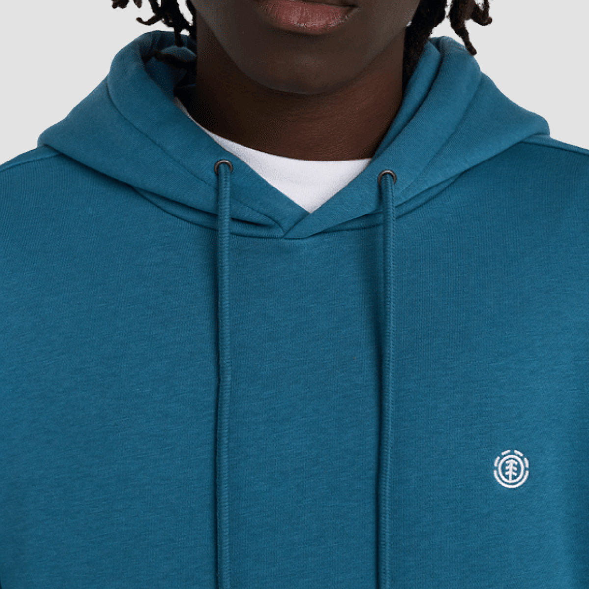 Element Icon Embroidery Pullover Hoodie Mallard Blue