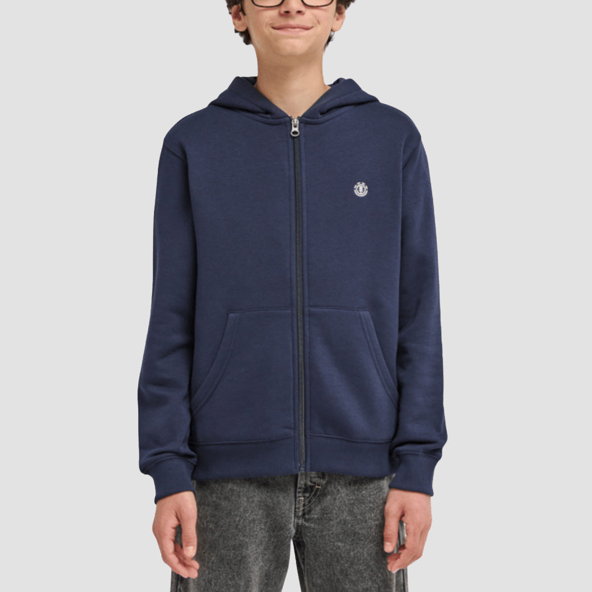 Element Icon Embroidery Zip Hoodie Eclipse Navy - Kids