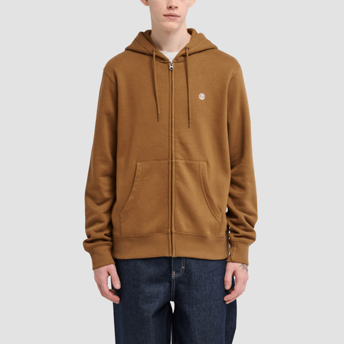 Element Icon Embroidery Zip Hoodie Sepia