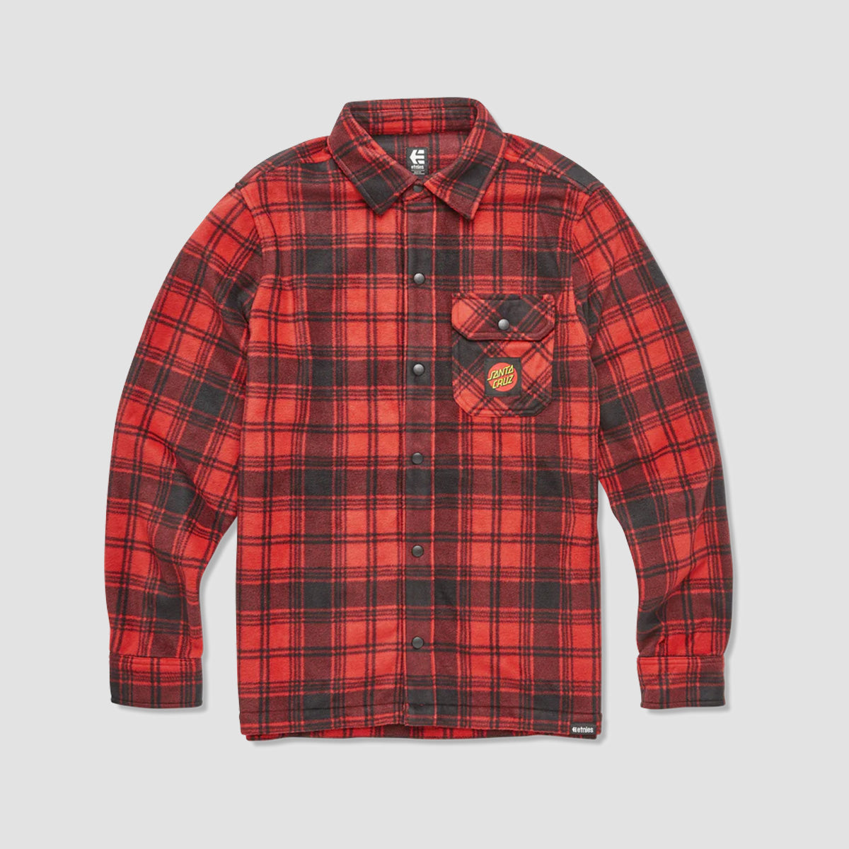 Etnies X Santa Cruz Flame Fleece Shirt Red
