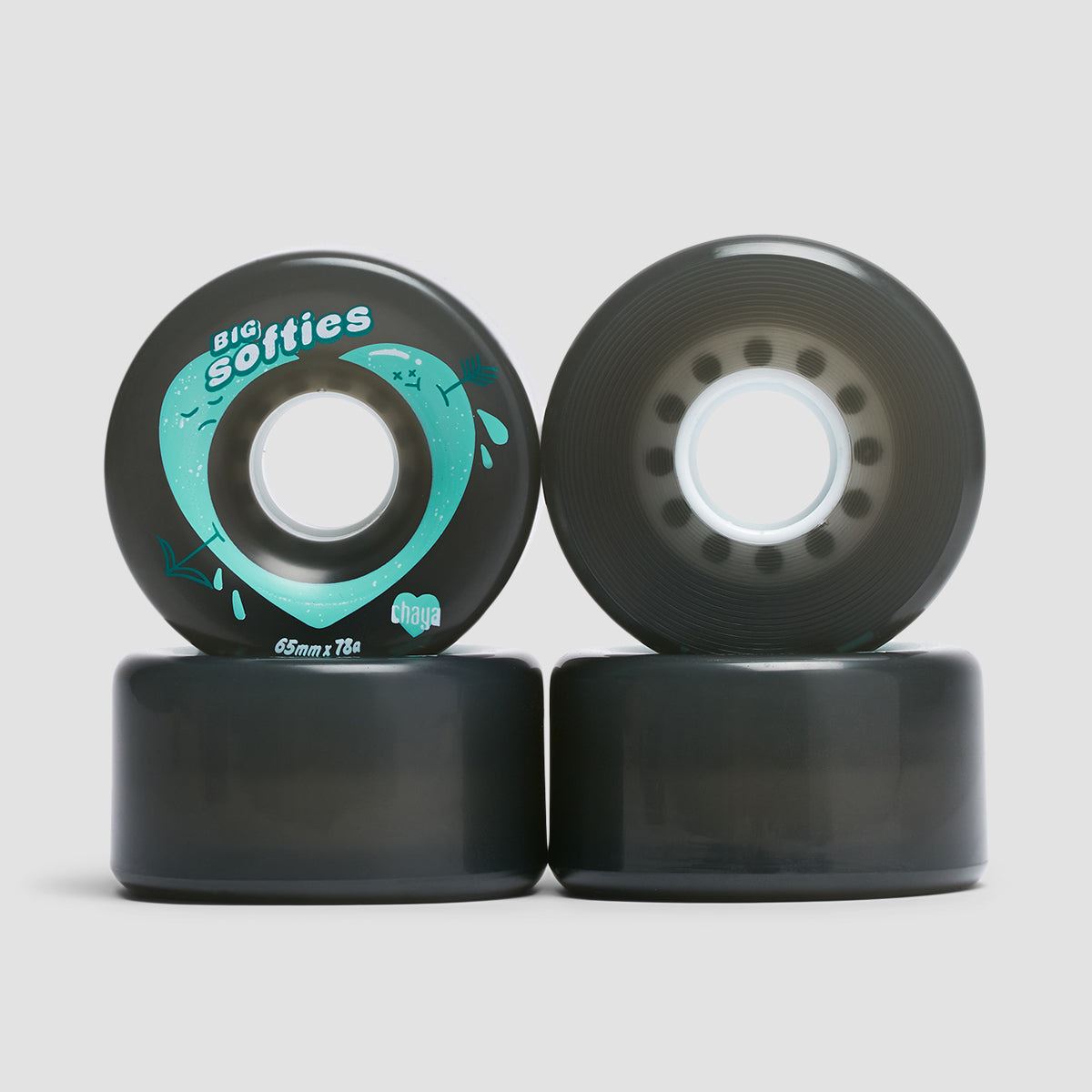 Chaya Big Softies 78A Wheels x4 Clear Black 65mm