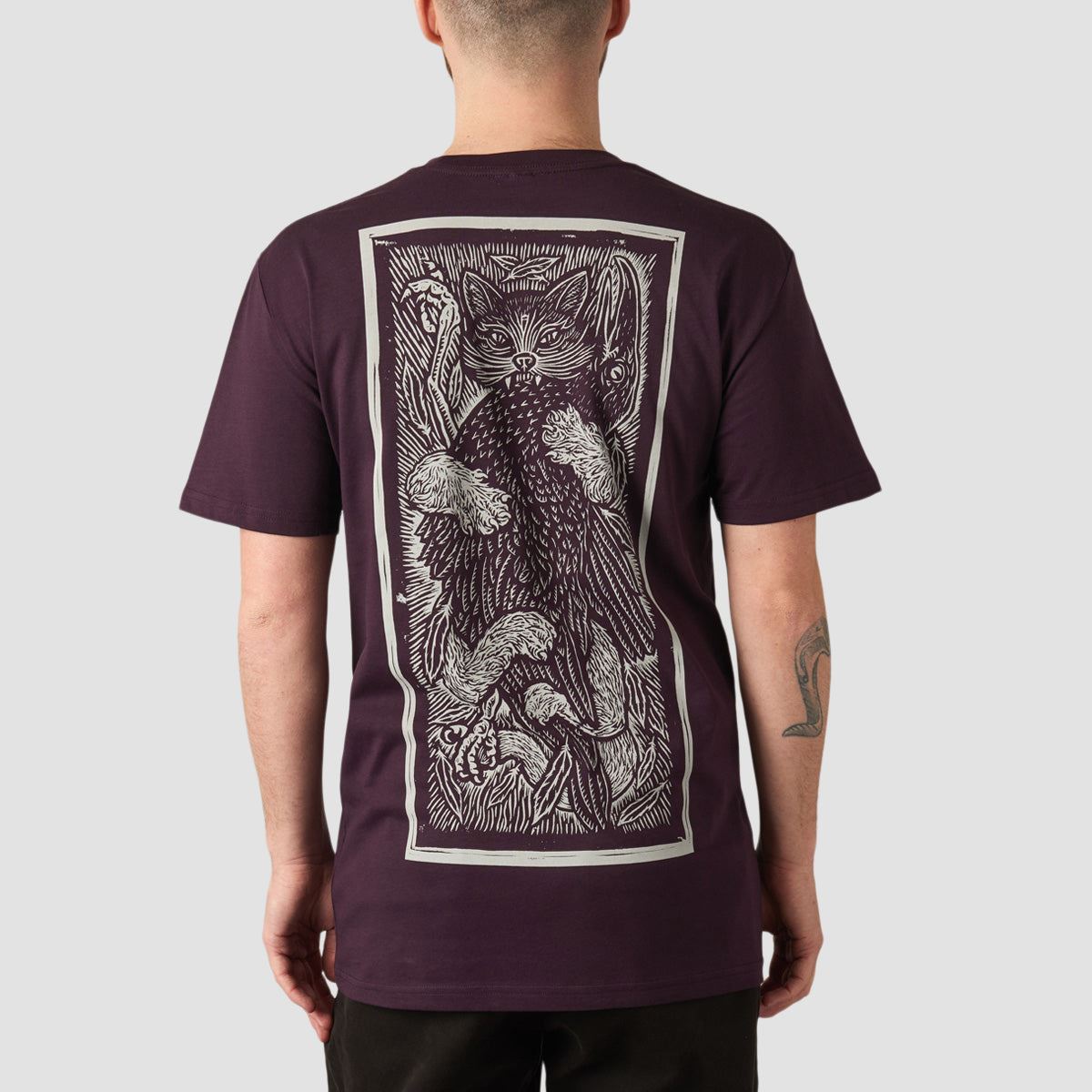 Heathen Crow Killer Mono T-Shirt Plum