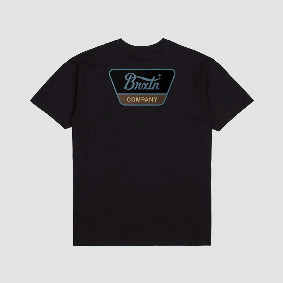 Brixton Linwood T-Shirt Black/Off White/Dusty Blue