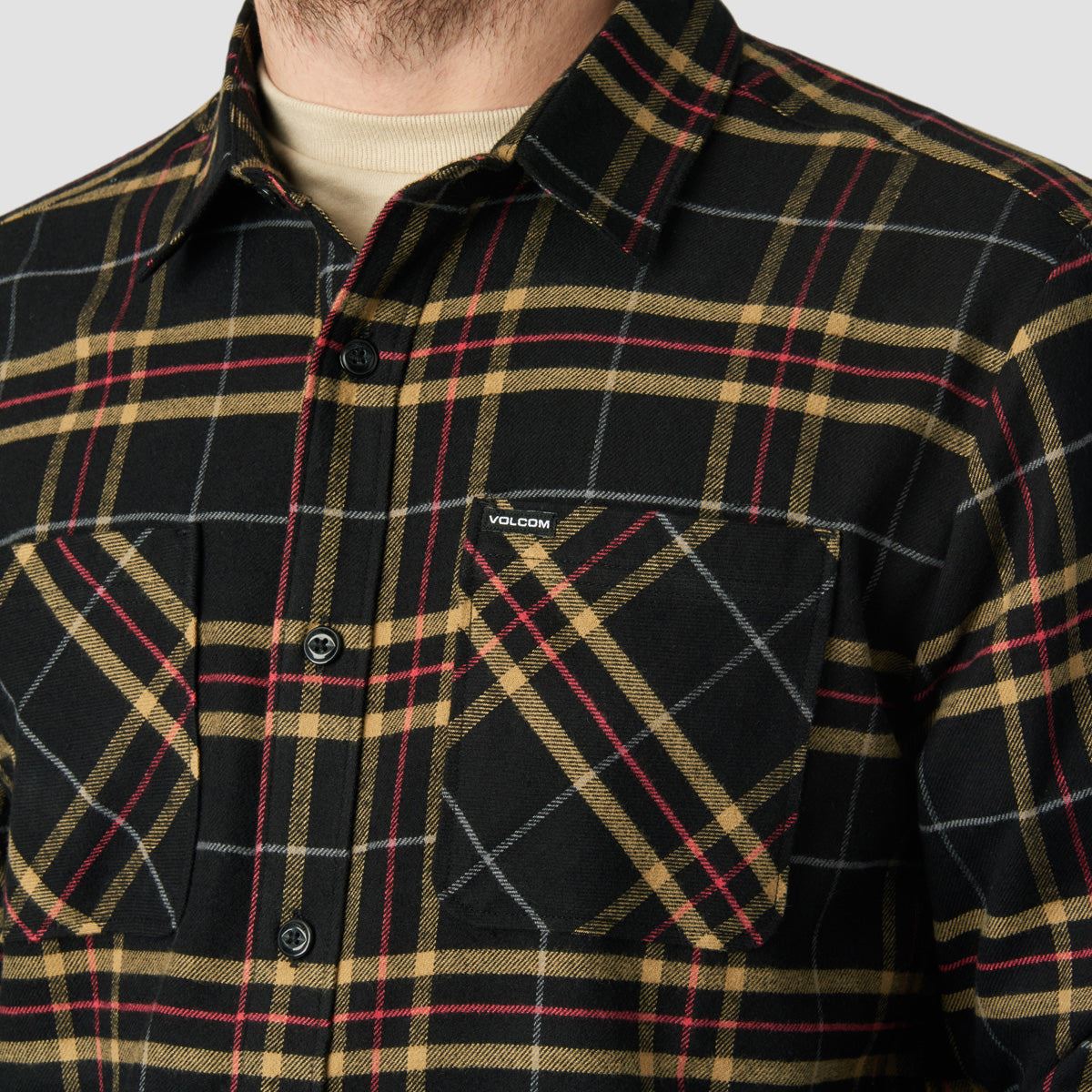 Volcom Netastone Flannel Longsleeve Shirt Black