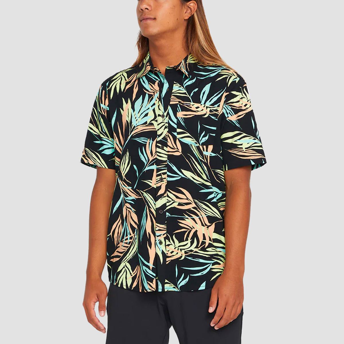 Volcom Bleeding Leaf Short Sleeve Shirt Black