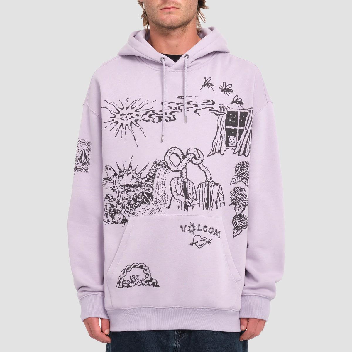 Volcom FA Keutchi 2 Pullover Hoodie Light Purple