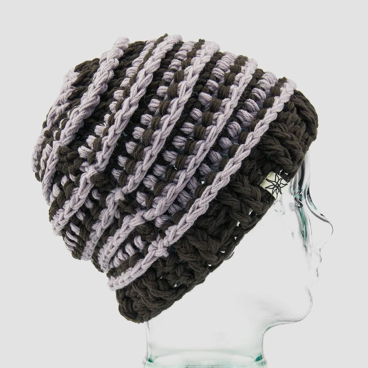 Volcom Rav Crochet Knit Beanie Brown