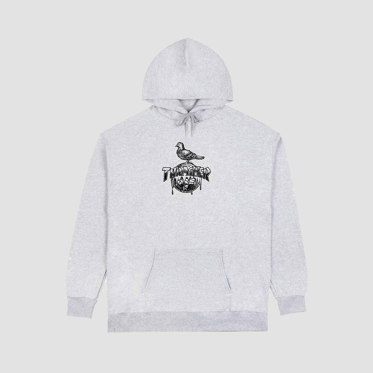 Thrasher X Antihero Cover The Earth Pullover Hoodie Ash Grey