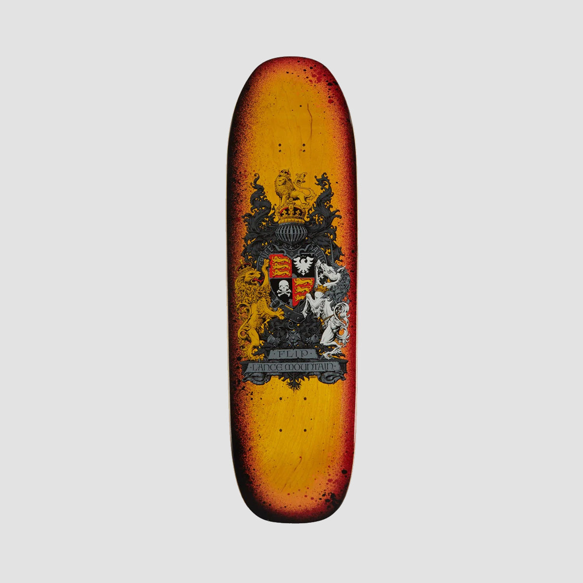 Flip Mountain Spray Crest Skateboard Deck Yellow - 9"