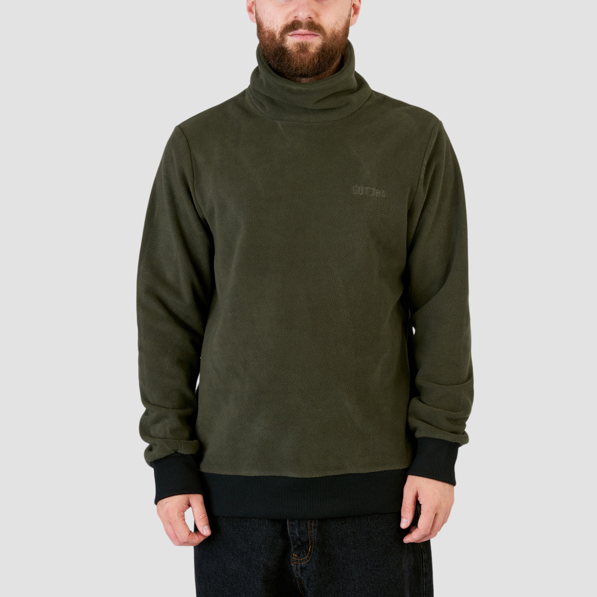 Gotcha Funnel Neck Fleece Sweatshirt Forest Night