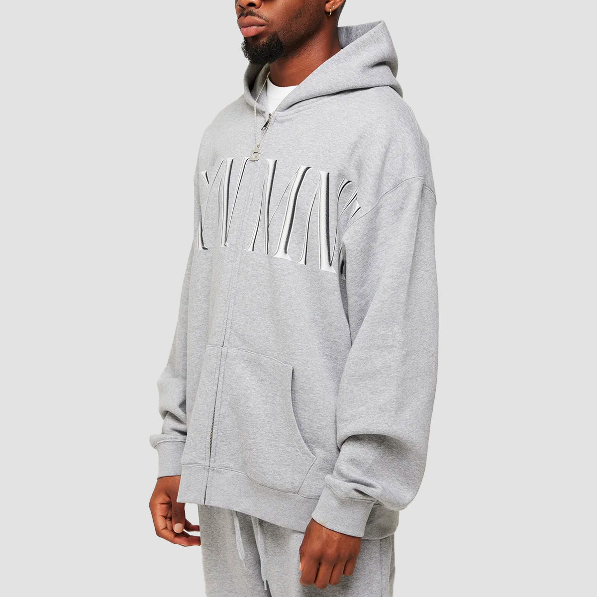 GVNMNT Imperial Zipped Hoodie Grey