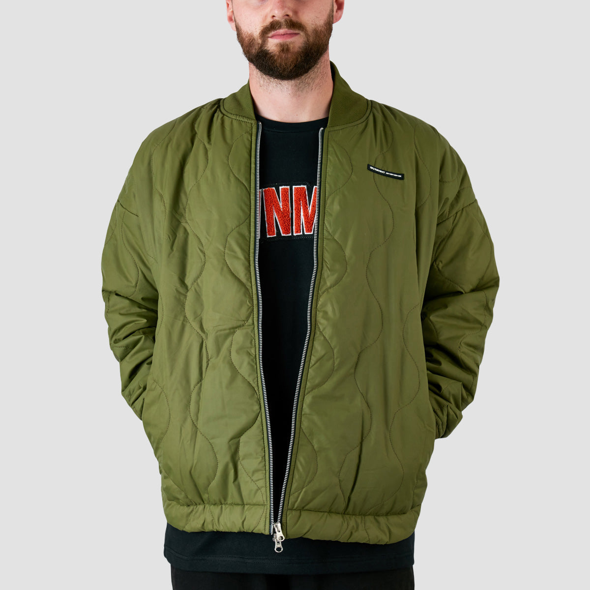 GVNMNT Wavy Quilted Puffer Jacket Green