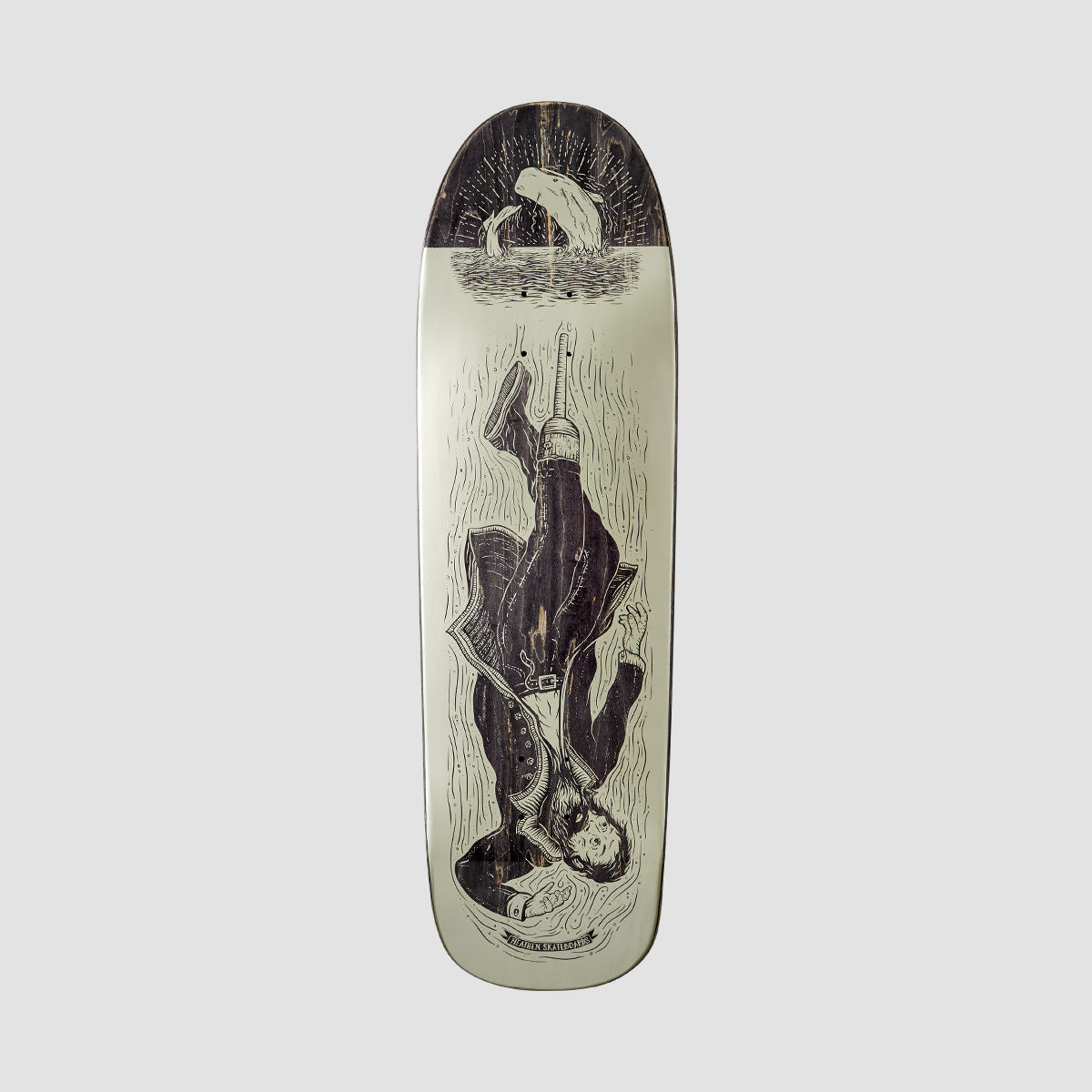 Heathen Ahab Drowning Metallic on Bomber Skateboard Deck - 9.25"