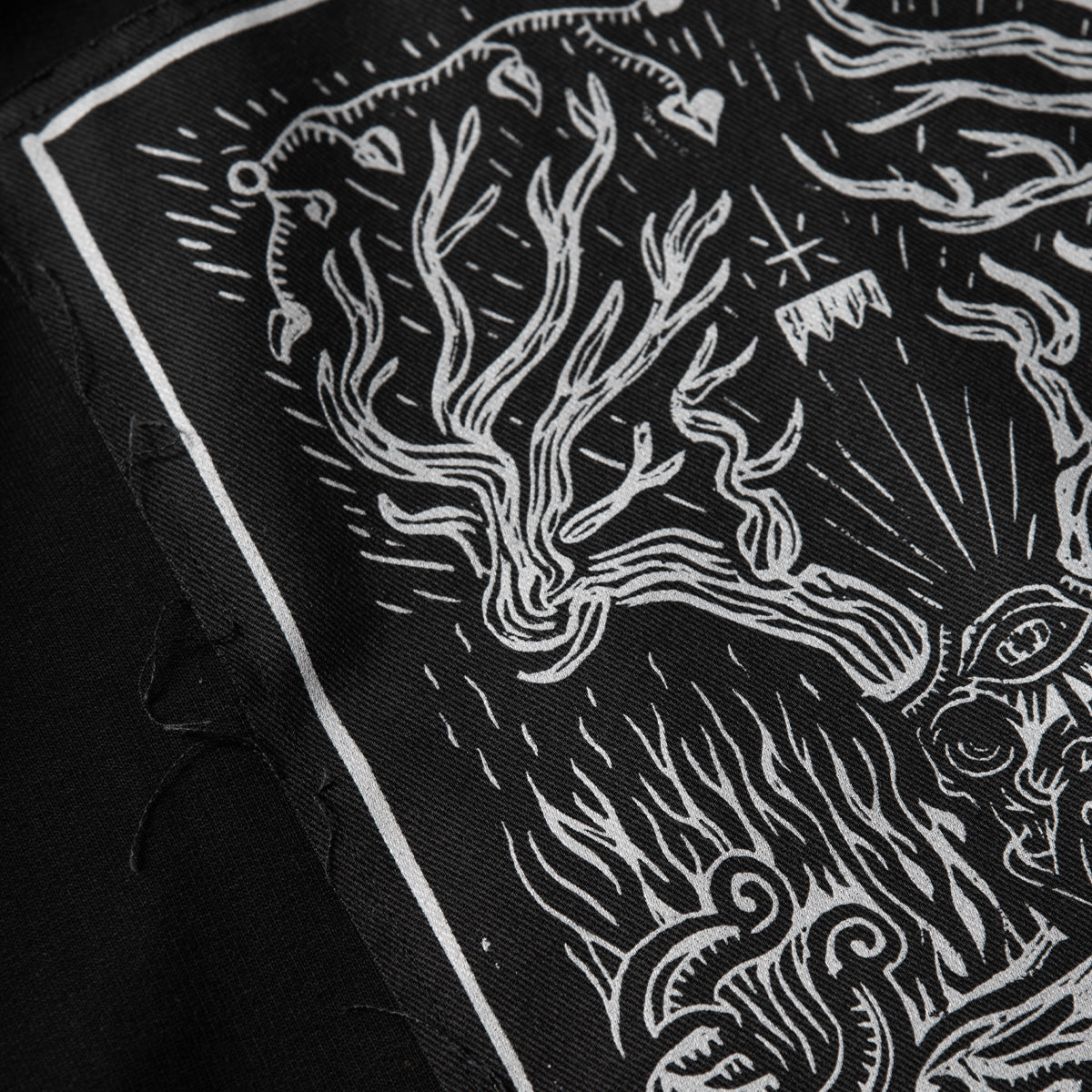 Heathen Ceronnous Patch Super Heavy Pullover Hoodie Black